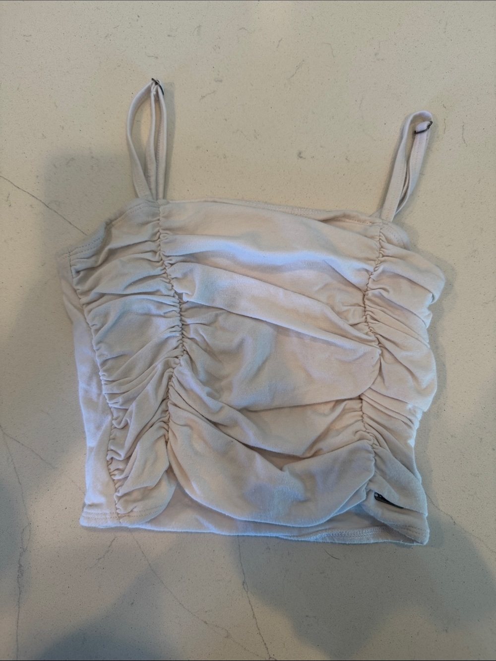 WHITE HOLLISTER SCRUNCH TANK WOMANS